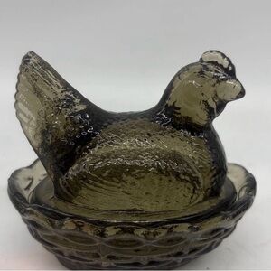 Mosser 3” Glass Hen on Nest Dish